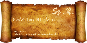Széles Milán névjegykártya